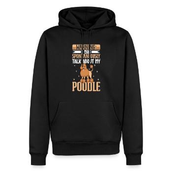 Amoureux du caniche - Sweat à capuche Premium bio Homme - noir - Devant - Nico (187cm)