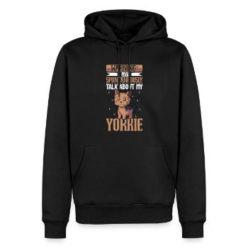 Amoureux du Yorkshire Terrier - Sweat à capuche Premium bio Homme - noir - Devant - Nico (187cm)