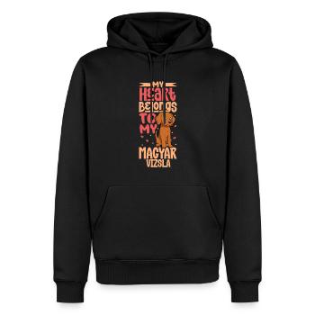 Hundeliebe - Magyar Vizsla - Männer Premium Bio Hoodie - Schwarz - Vorne - Nico (187cm)