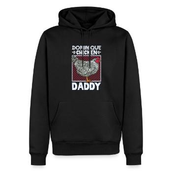 Dominique Papa - Sweat à capuche Premium bio Homme - noir - Devant - Nico (187cm)