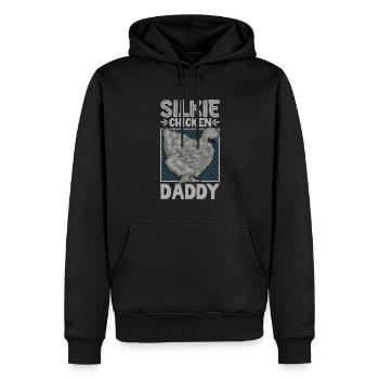Papa au poulet soyeux - Sweat à capuche Premium bio Homme - noir - Devant - Nico (187cm)