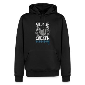 Maman de poulet soyeux - Sweat à capuche Premium bio Homme - noir - Devant - Nico (187cm)