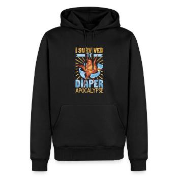 Windel Apokalypse Überlebender - Windelwechseln - Männer Premium Bio Hoodie - Schwarz - Vorne - Nico (187cm)