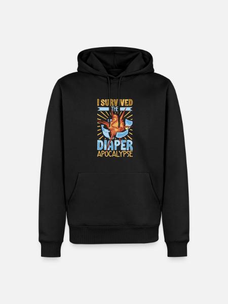 Windel Apokalypse Überlebender - Windelwechseln - Männer Premium Bio Hoodie - Schwarz