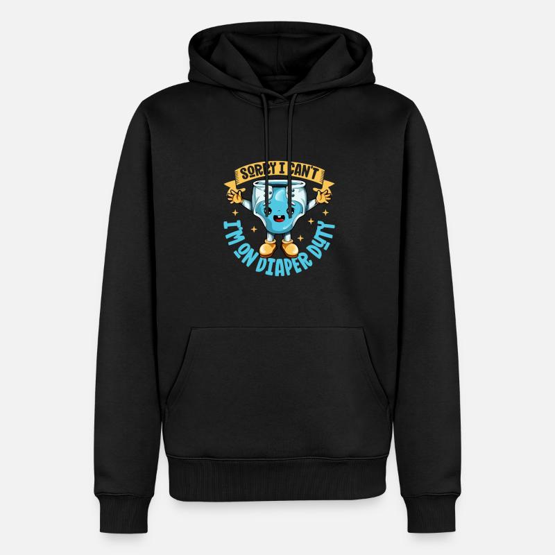Service de couches - change bébé - Sweat à capuche Premium bio Homme - noir