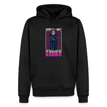 Ich kann nicht - Meine Tochter hat Kendo - Männer Premium Bio Hoodie - Schwarz - Vorne - Nico (187cm)