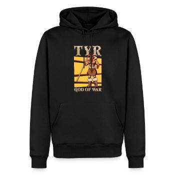 Wikinger Kriegsgott Tyr - Männer Premium Bio Hoodie - Schwarz - Vorne - Nico (187cm)