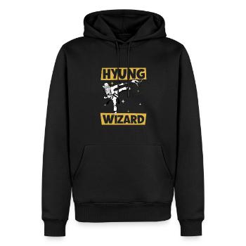 Hyung Wizard - Tang Soo Do - Sweat à capuche Premium bio Homme - noir - Devant - Nico (187cm)