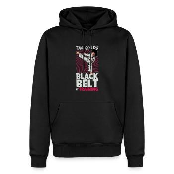 Schwarzer Gürtel in Ausbildung - Tang Soo Do - Männer Premium Bio Hoodie - Schwarz - Vorne - Nico (187cm)