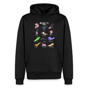 Verschiedene Kawaii Axolotltypen - Männer Premium Bio Hoodie - Schwarz - Vorne - Nico (187cm)