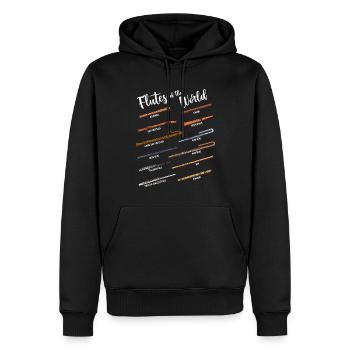 Viele Flöten - Flöten der Welt - Flöte - Männer Premium Bio Hoodie - Schwarz - Vorne - Nico (187cm)