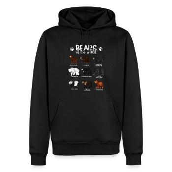 Ours - Ours du monde - Sweat à capuche Premium bio Homme - noir - Devant - Nico (187cm)
