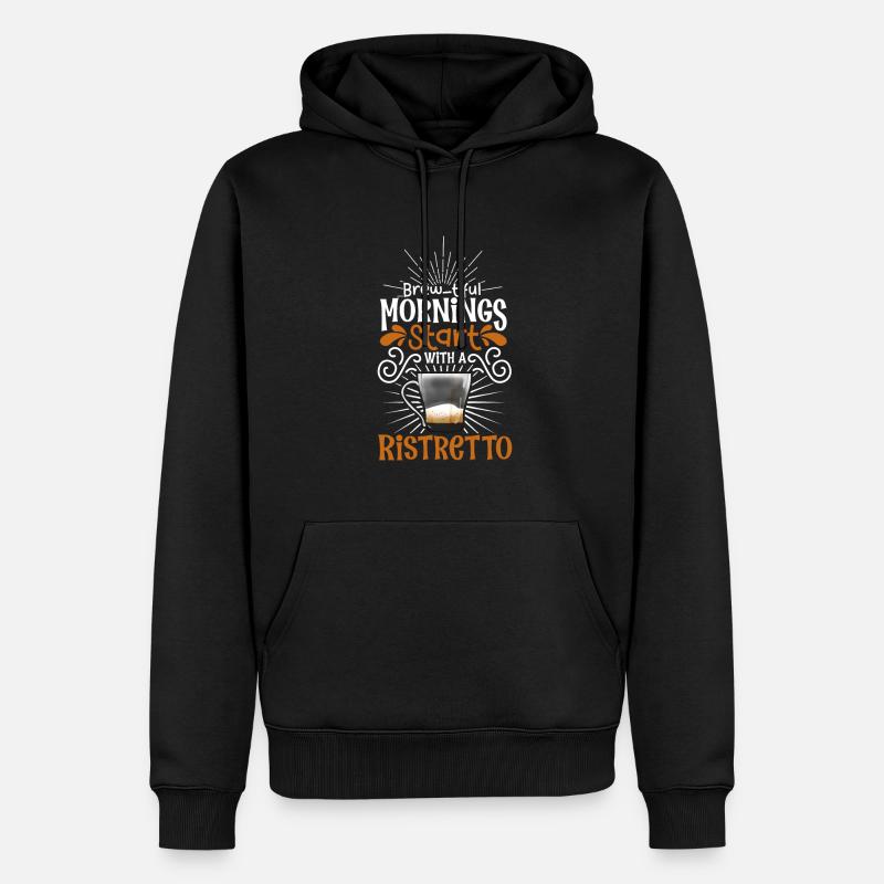 Bonjour avec Ristretto - Sweat à capuche Premium bio Homme - noir