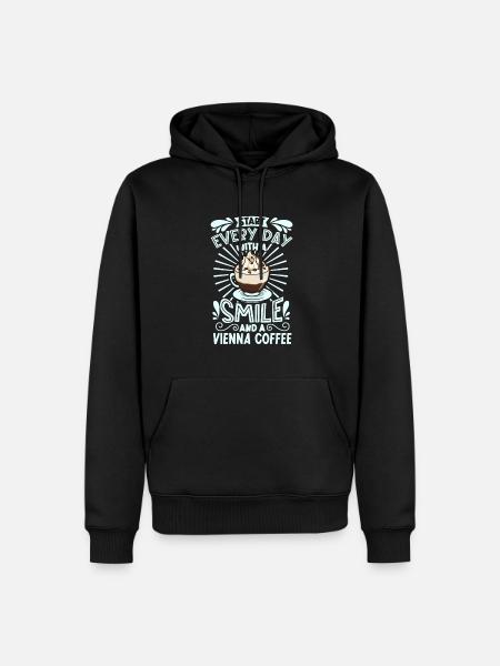 Smile with Vienna Coffee - Men’s Premium Organic Hoodie - black