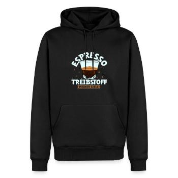 Mein Treibstoff ist Espresso - Männer Premium Bio Hoodie - Schwarz - Vorne - Nico (187cm)