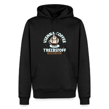 Mein Treibstoff ist Vienna Coffee - Männer Premium Bio Hoodie - Schwarz - Vorne - Nico (187cm)