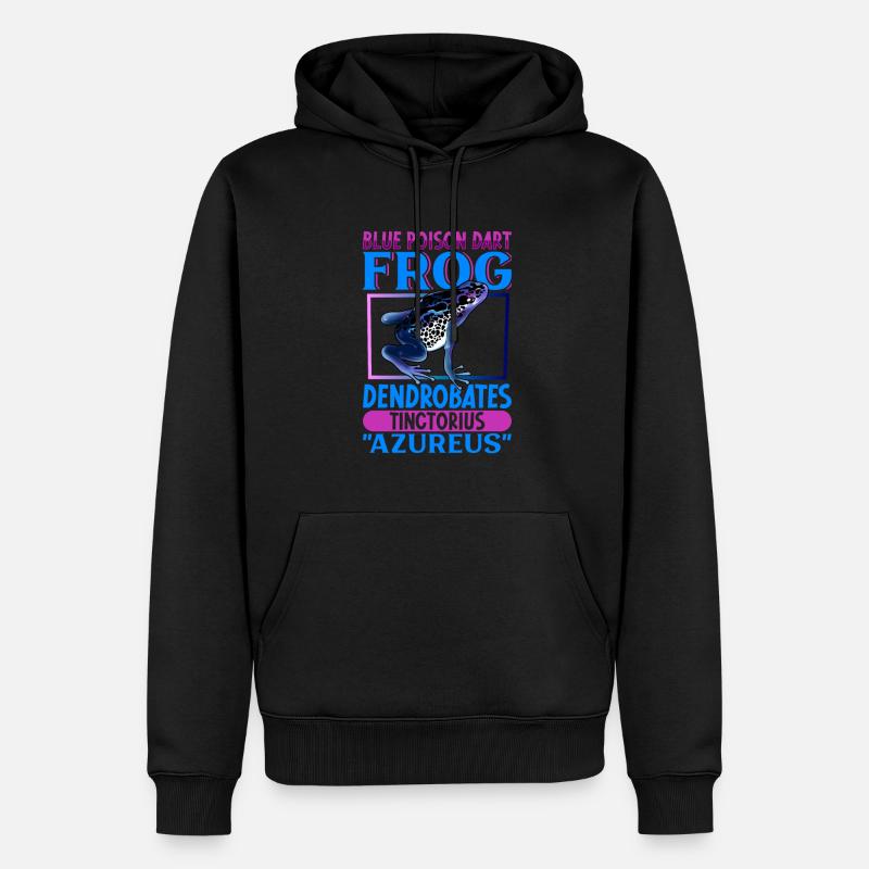 Blauer Pfeilgiftfrosch - Männer Premium Bio Hoodie - Schwarz