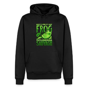 Green Maki Frog - Men’s Premium Organic Hoodie - black - Front - Nico (187cm)