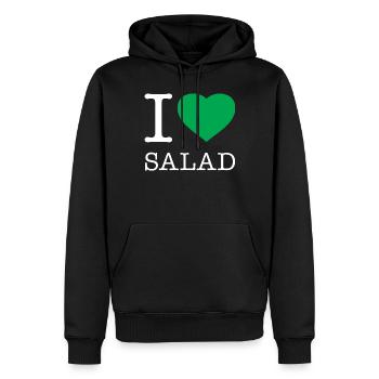 I LOVE SALAD - Männer Premium Bio Hoodie - Schwarz - Vorne - Nico (187cm)