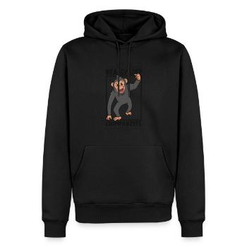 J’adore les chimpanzés - chimpanzé - Sweat à capuche Premium bio Homme - noir - Devant - Nico (187cm)
