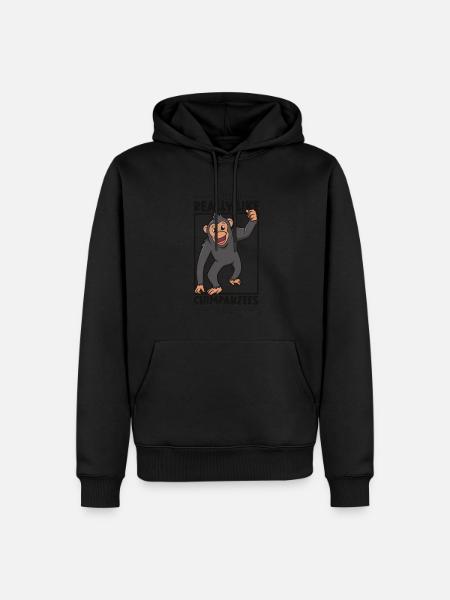 I love chimpanzees - chimpanzee - Men’s Premium Organic Hoodie - black