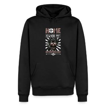 Accueil - Affenpinscher - Sweat à capuche Premium bio Homme - noir - Devant - Nico (187cm)