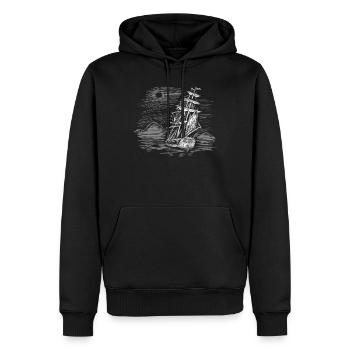 Segelschiff Auf Kurs - Männer Premium Bio Hoodie - Schwarz - Vorne - Nico (187cm)