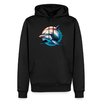 Delfin - Männer Premium Bio Hoodie - Schwarz - Vorne - Nico (187cm)