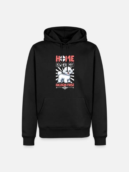 Zuhause - Bichon Frisé - Männer Premium Bio Hoodie - Schwarz