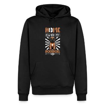 Zuhause - Boerboel - Männer Premium Bio Hoodie - Schwarz - Vorne - Nico (187cm)