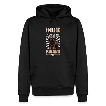 Accueil - Briard - Sweat à capuche Premium bio Homme - noir - Devant - Nico (187cm)