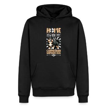Zuhause - Carpathian Shepherd Dog - Männer Premium Bio Hoodie - Schwarz - Vorne - Nico (187cm)