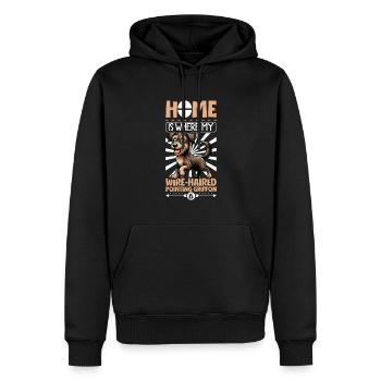 Accueil - Český fousek - Sweat à capuche Premium bio Homme - noir - Devant - Nico (187cm)
