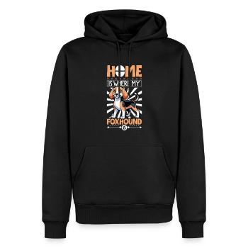 Zuhause - English Foxhound - Männer Premium Bio Hoodie - Schwarz - Vorne - Nico (187cm)