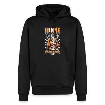 Zuhause - English Cocker Spaniel - Männer Premium Bio Hoodie - Schwarz - Vorne - Nico (187cm)