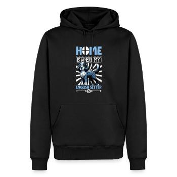 Zuhause - English Setter - Männer Premium Bio Hoodie - Schwarz - Vorne - Nico (187cm)
