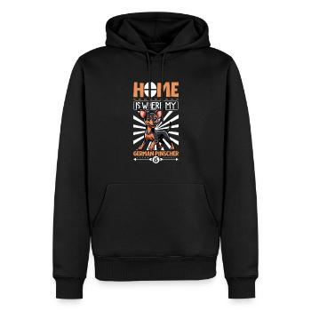 Zuhause - Deutscher Pinscher - Männer Premium Bio Hoodie - Schwarz - Vorne - Nico (187cm)
