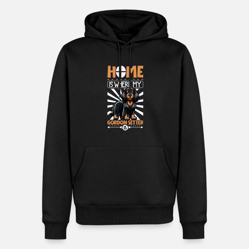 Zuhause - Gordon Setter - Männer Premium Bio Hoodie - Schwarz