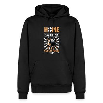 Zuhause - Gonczy Polski - Männer Premium Bio Hoodie - Schwarz - Vorne - Nico (187cm)