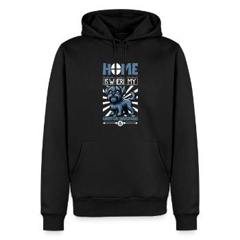 Accueil - Griffon Nivernais - Sweat à capuche Premium bio Homme - noir - Devant - Nico (187cm)