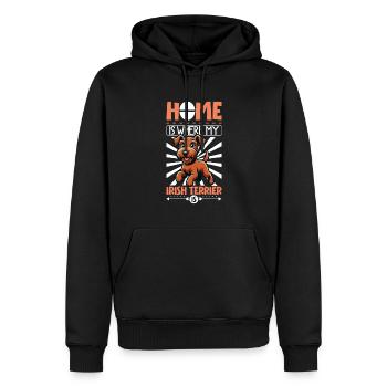 Accueil - Irish Terrier - Sweat à capuche Premium bio Homme - noir - Devant - Nico (187cm)