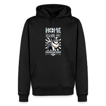 Accueil - Karakachan - Sweat à capuche Premium bio Homme - noir - Devant - Nico (187cm)