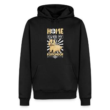 Accueil - Komondor - Sweat à capuche Premium bio Homme - noir - Devant - Nico (187cm)