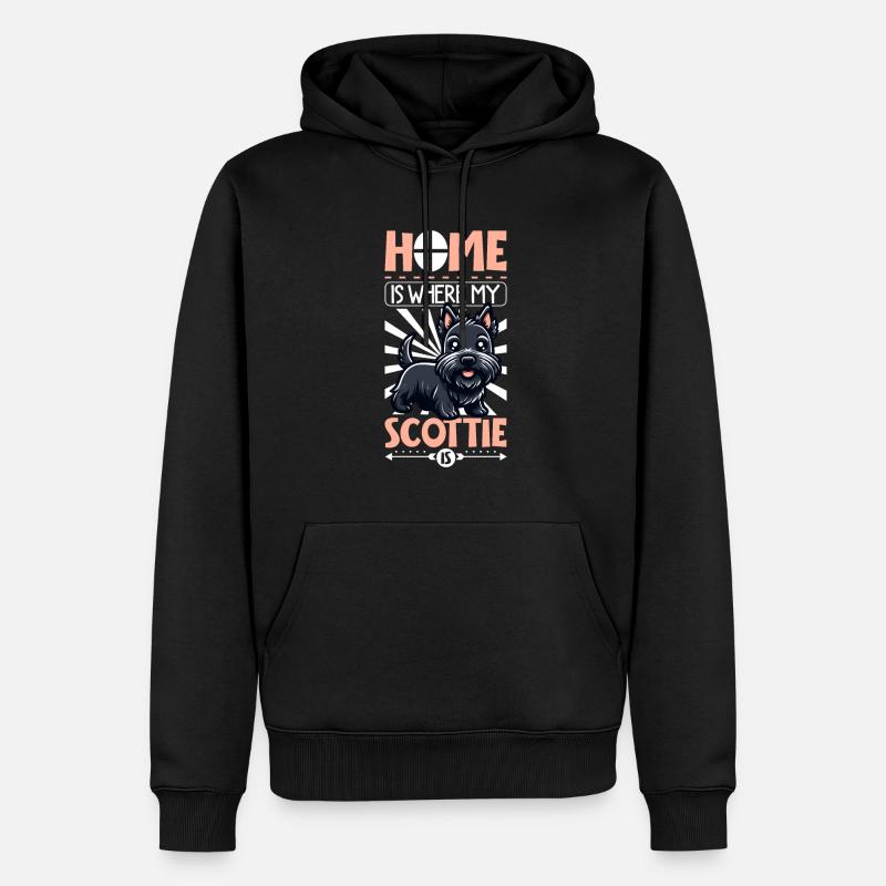 Accueil - Scottish Terrier - Sweat à capuche Premium bio Homme - noir