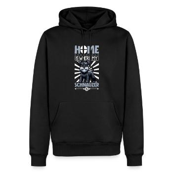 Zuhause - Schnauzer - Männer Premium Bio Hoodie - Schwarz - Vorne - Nico (187cm)