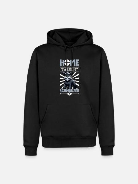 Zuhause - Schnauzer - Männer Premium Bio Hoodie - Schwarz