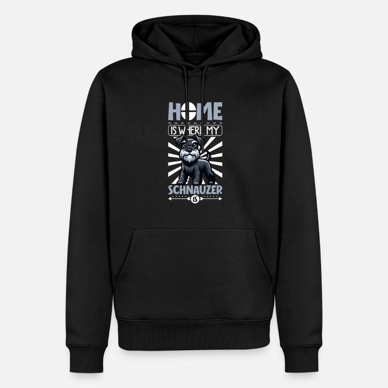 Zuhause - Schnauzer - Männer Premium Bio Hoodie - Schwarz