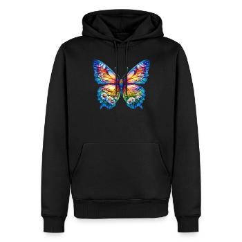Fleurs papillon marguerites marguerites - Sweat à capuche Premium bio Homme - noir - Devant - Nico (187cm)