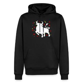 Taurus Farbe - Männer Premium Bio Hoodie - Schwarz - Vorne - Nico (187cm)