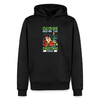 Christmas Chicken - Men’s Premium Organic Hoodie - black - Front - Nico (187cm)